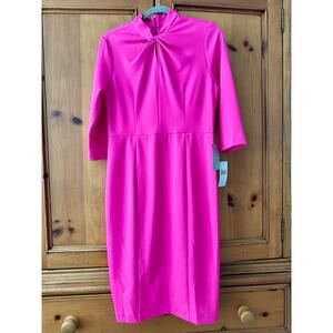 Donna Morgan Women's Crepe Sheath Midi Dress Pink Size 10 Petite NWT